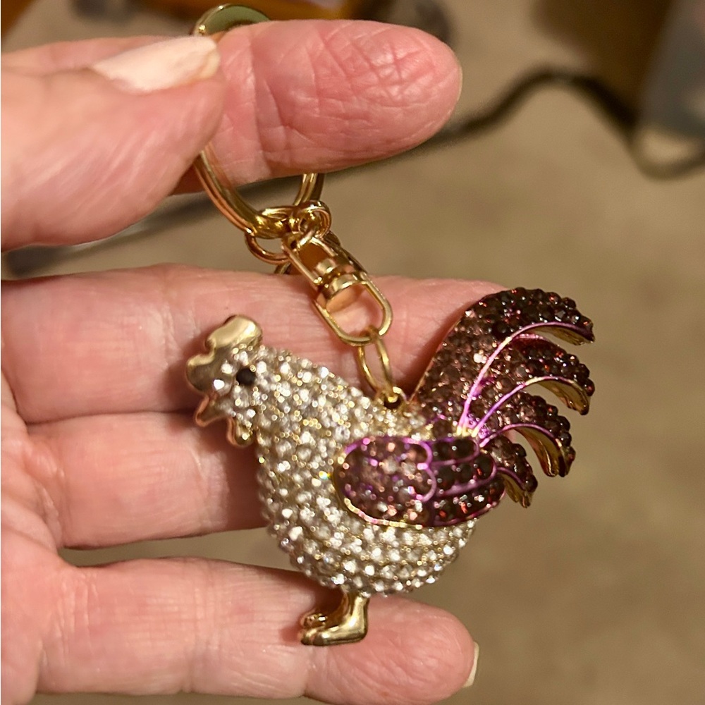 ROOSTER Blingy Purse Charm KEY CHAIN New
